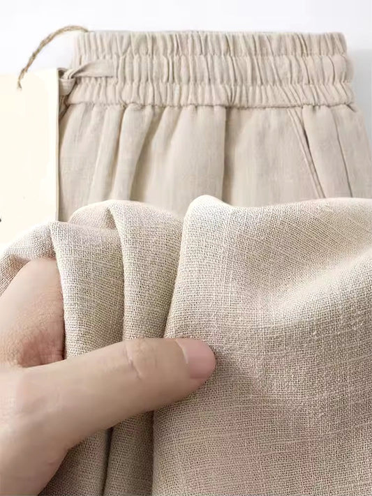 BreezeFlex Cotton-Linen Wide-Leg Pants