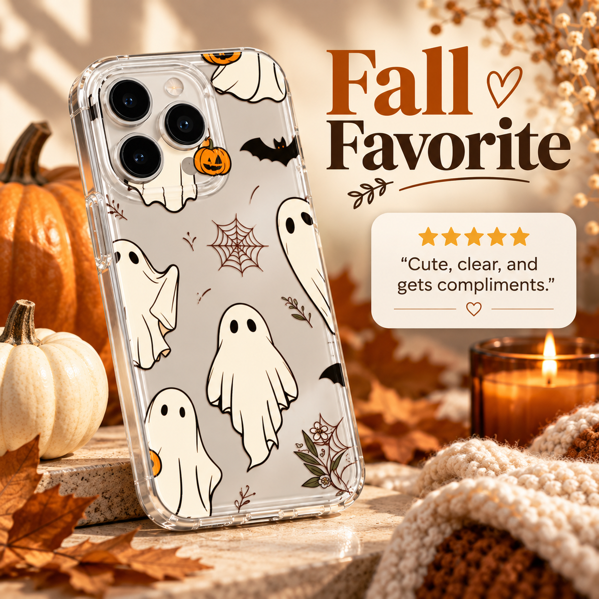 Spooky Ghost Clear iPhone Case