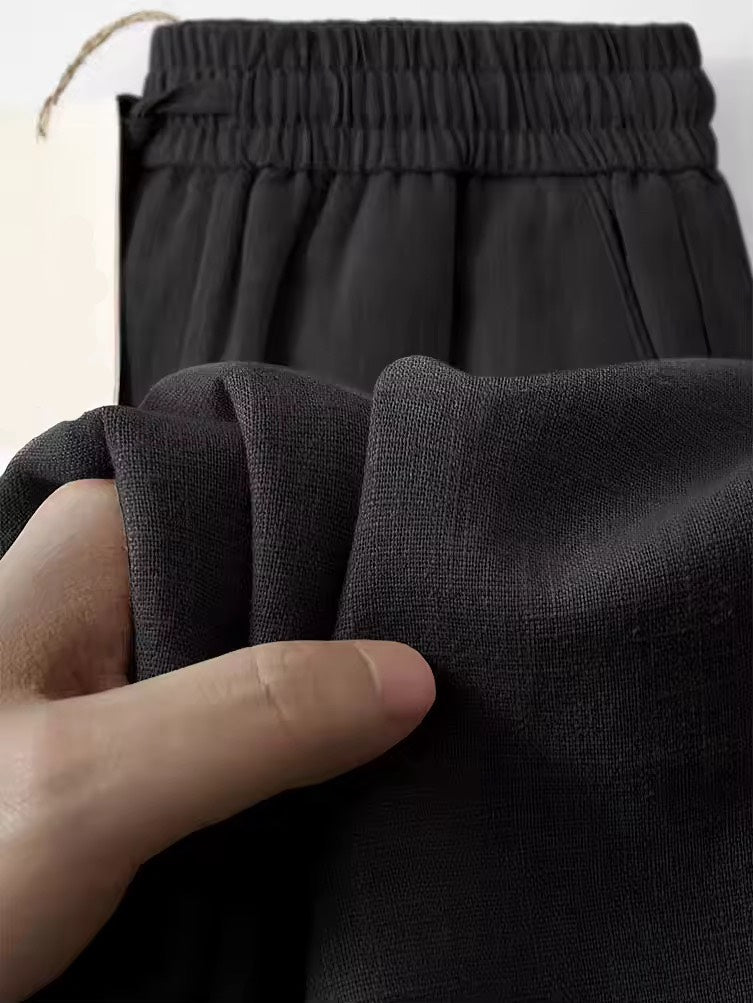 BreezeFlex Cotton-Linen Wide-Leg Pants