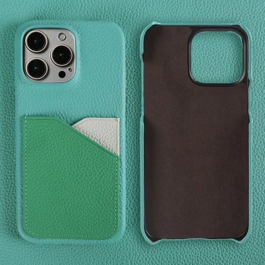 Card Slots Genuine Leather Case For iphone