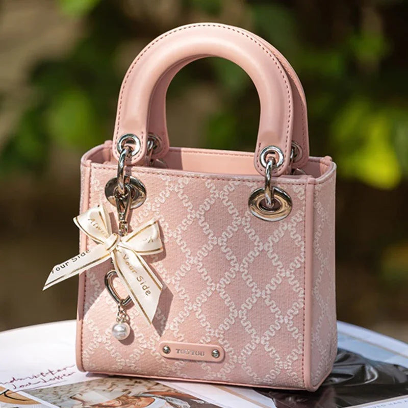 CharmBow Jacquard Handbag for Women