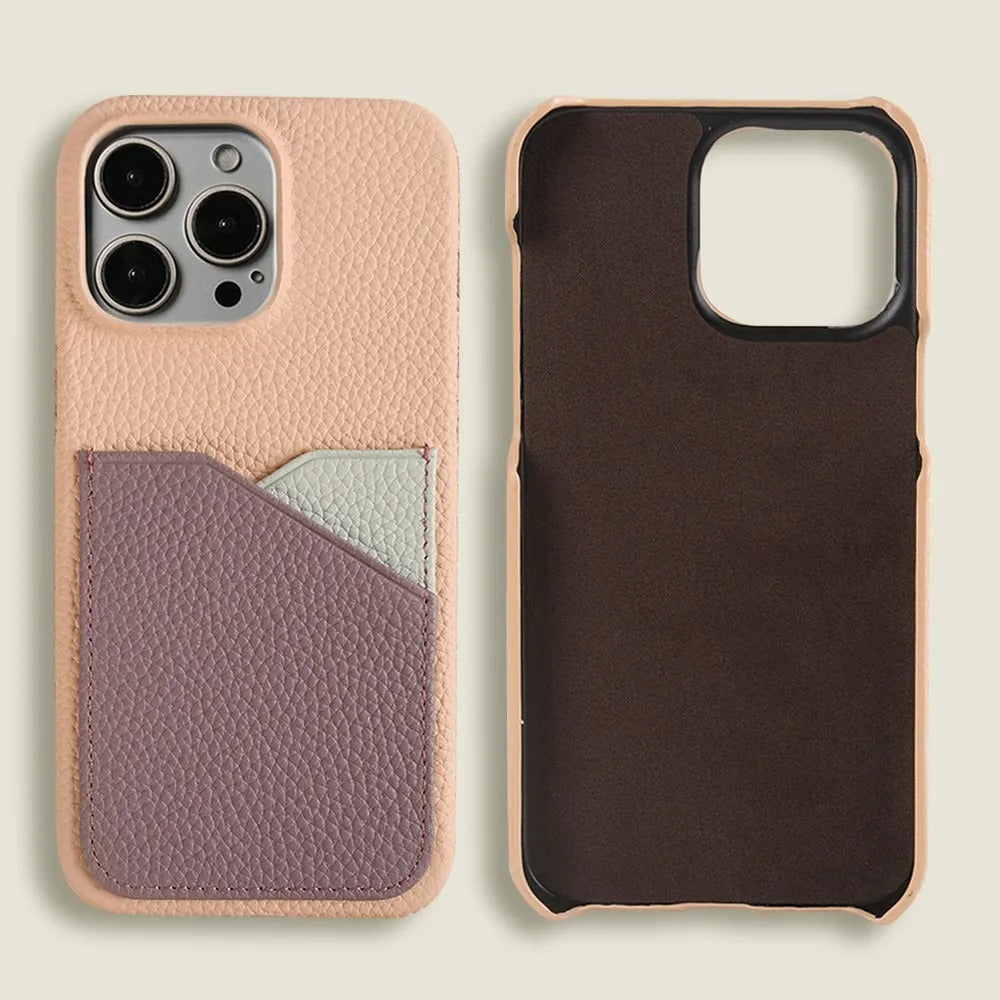 Card Slots Genuine Leather Case For iphone