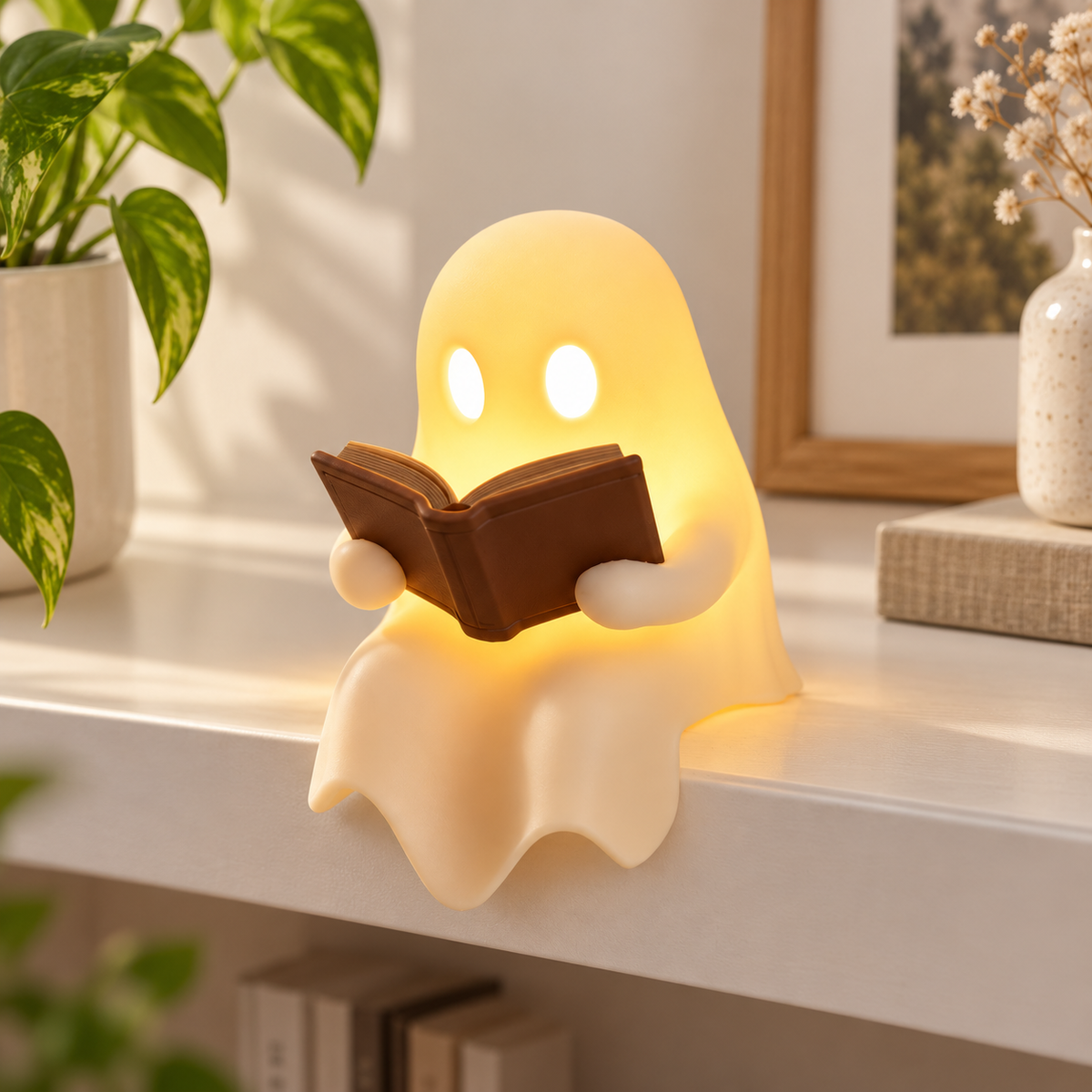 Cute Ghost Reading Book Lamp