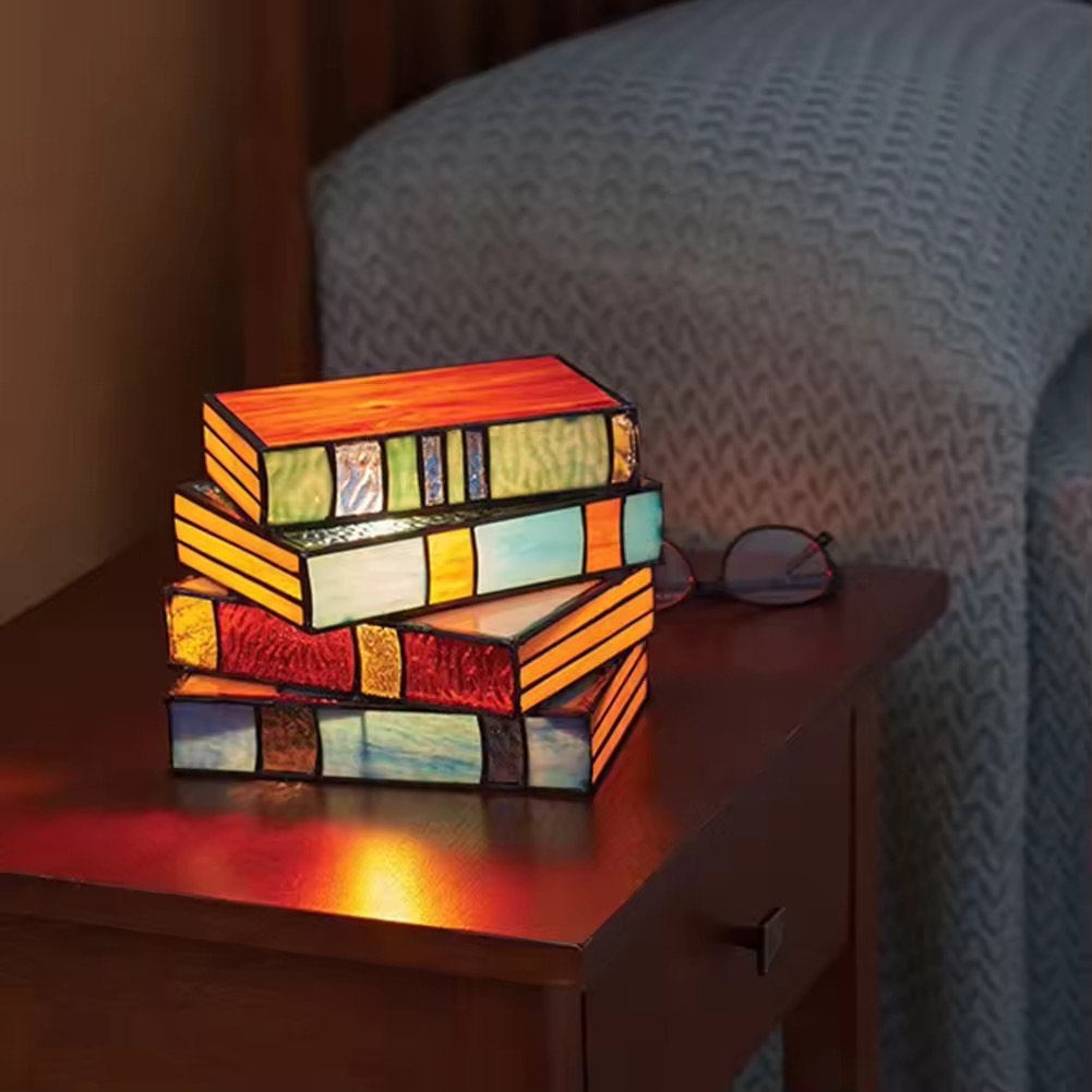 GlowTome Stained Glass Book Lamp