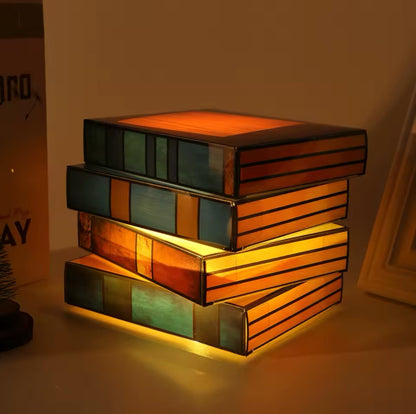 GlowTome Stained Glass Book Lamp