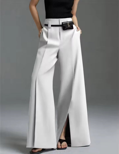 Runway Split-Front High-Waist Trousers