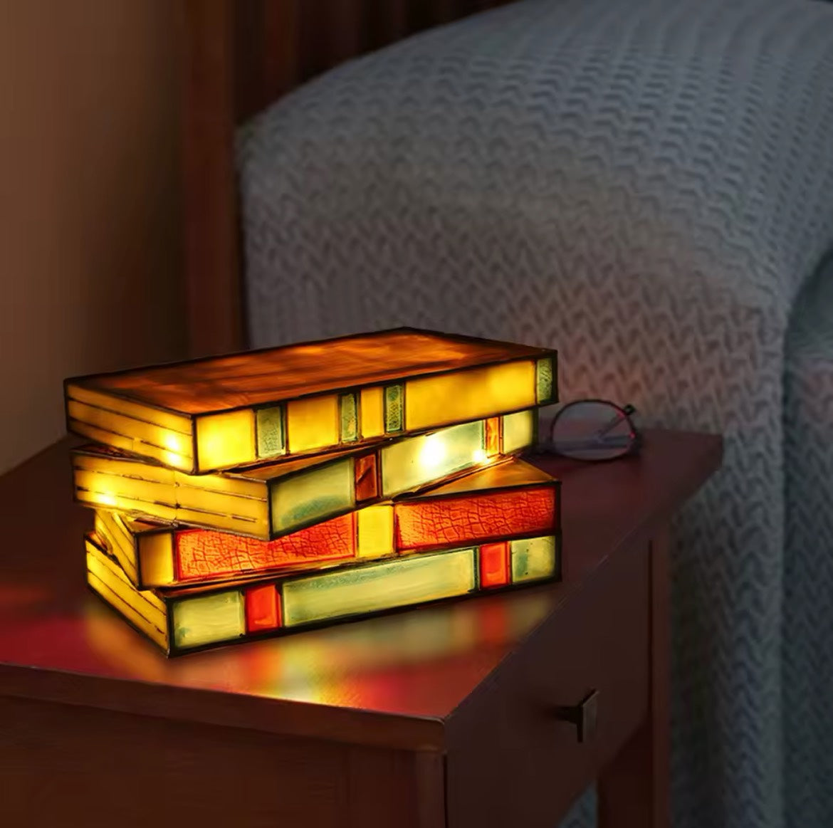 GlowTome Stained Glass Book Lamp