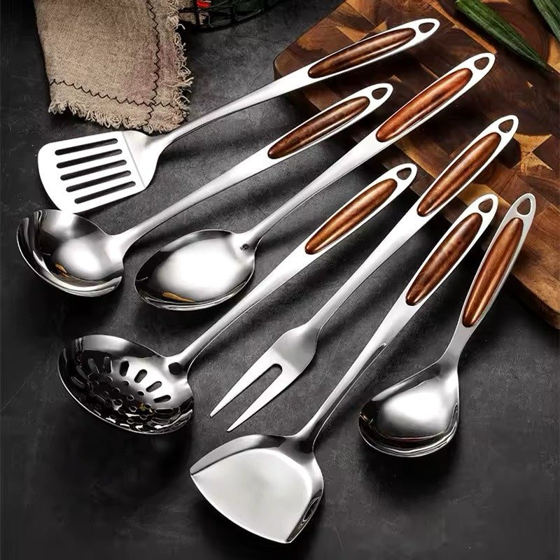 ModernCraft Steel & Wood Kitchen Tool Set