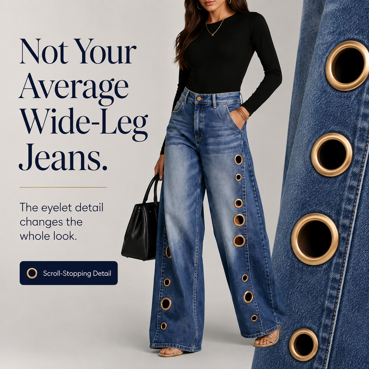Nova Eyelet Wide-Leg Jeans