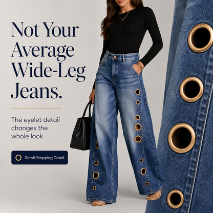Nova Eyelet Wide-Leg Jeans