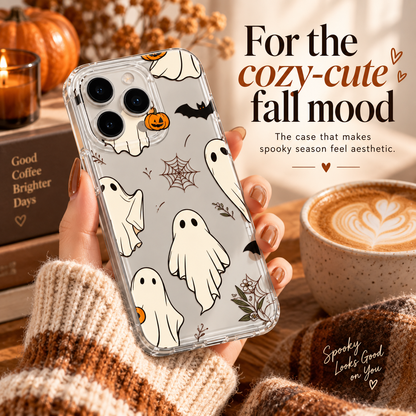 Spooky Ghost Clear iPhone Case