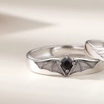 Divine Bond Angel & Demon Crystal Rings Set