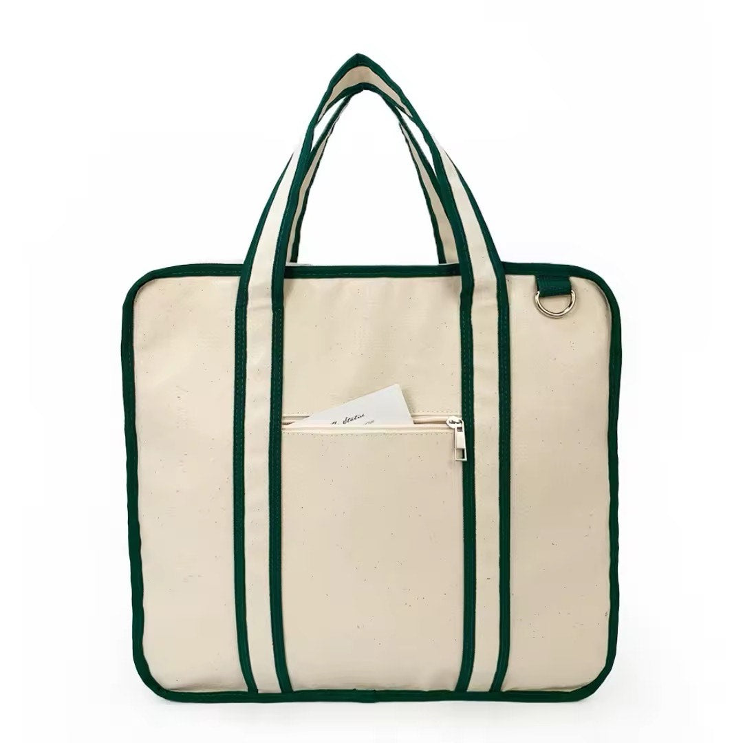 Emerald Trim Canvas Pickleball Tote