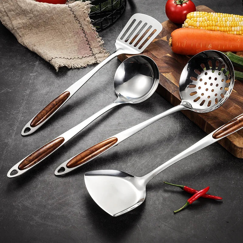 ModernCraft Steel & Wood Kitchen Tool Set