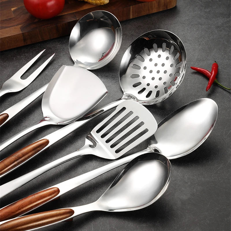 ModernCraft Steel & Wood Kitchen Tool Set